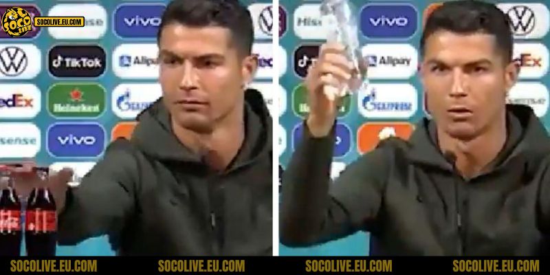 Ronaldo từng cất những chai Coca-Cola và khuyên mọi người uống nước lọc ngay trên cuộc họp báo được tài trợ bởi Coca-Cola